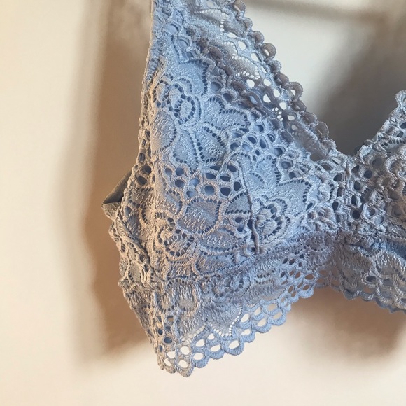 Aerie Light Blue Floral Lace Bralette - Picture 3 of 6